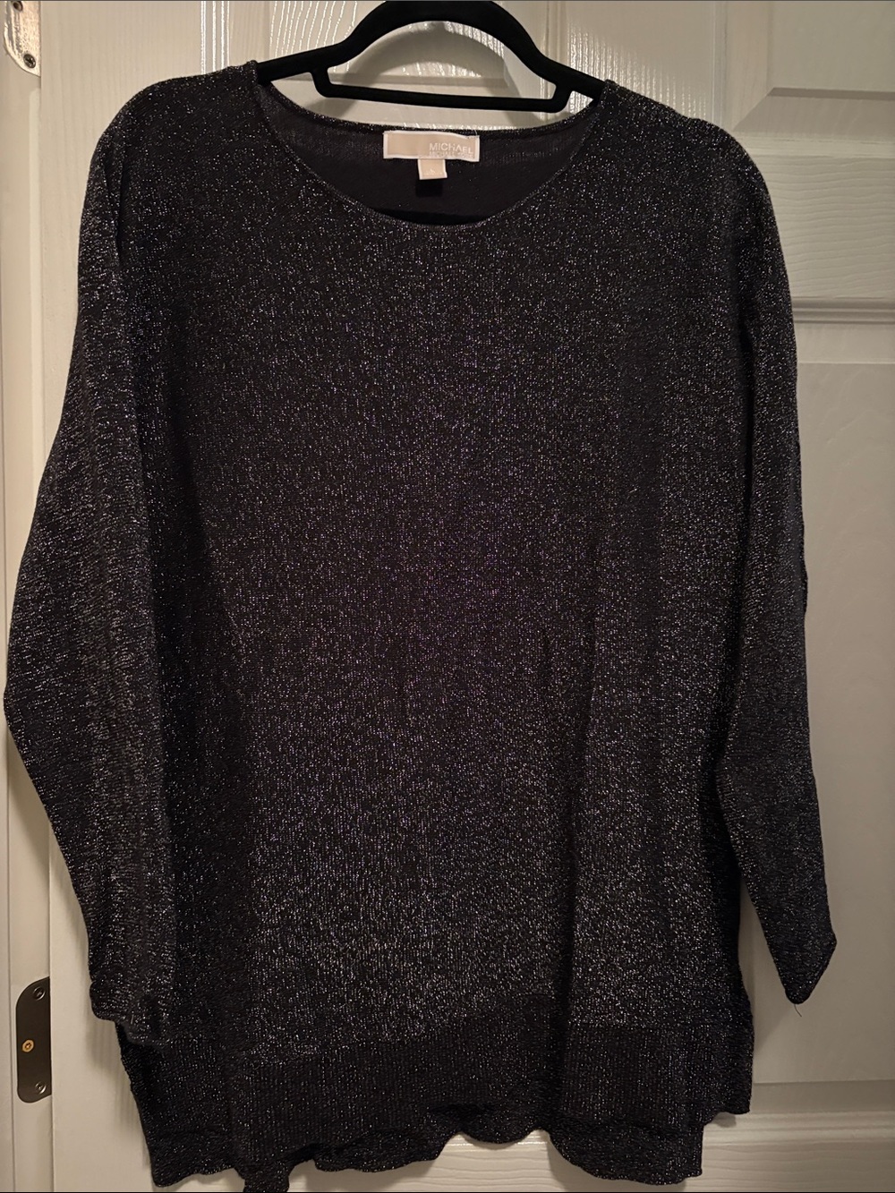 MICHAEL Michael Kors Black Metallic Scoopneck Sweater